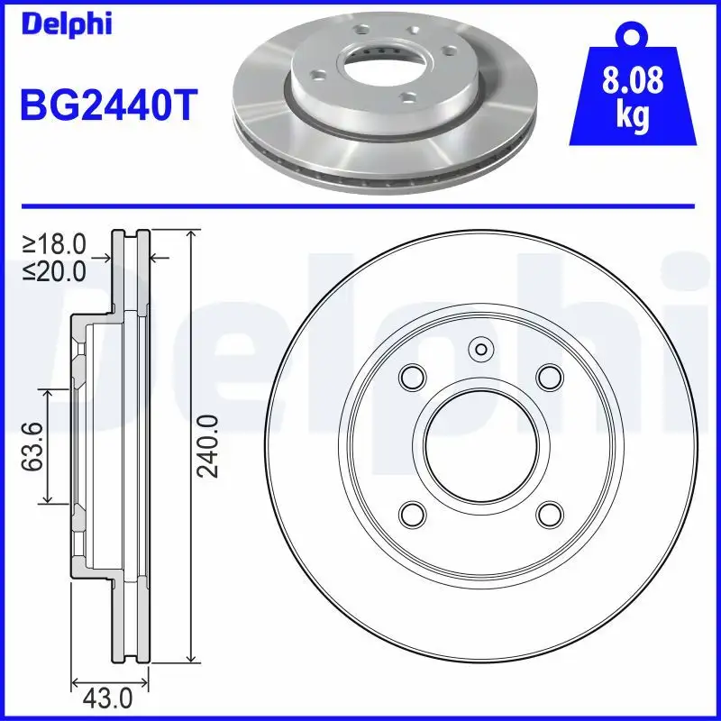 DELPHI BG2440T Ön Fren Diski