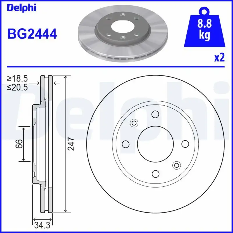 DELPHI BG2444 Ön Fren Diski