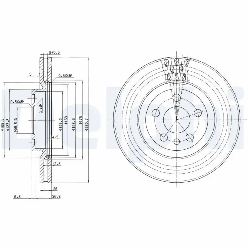 DELPHI BG2844 Ön Fren Diski