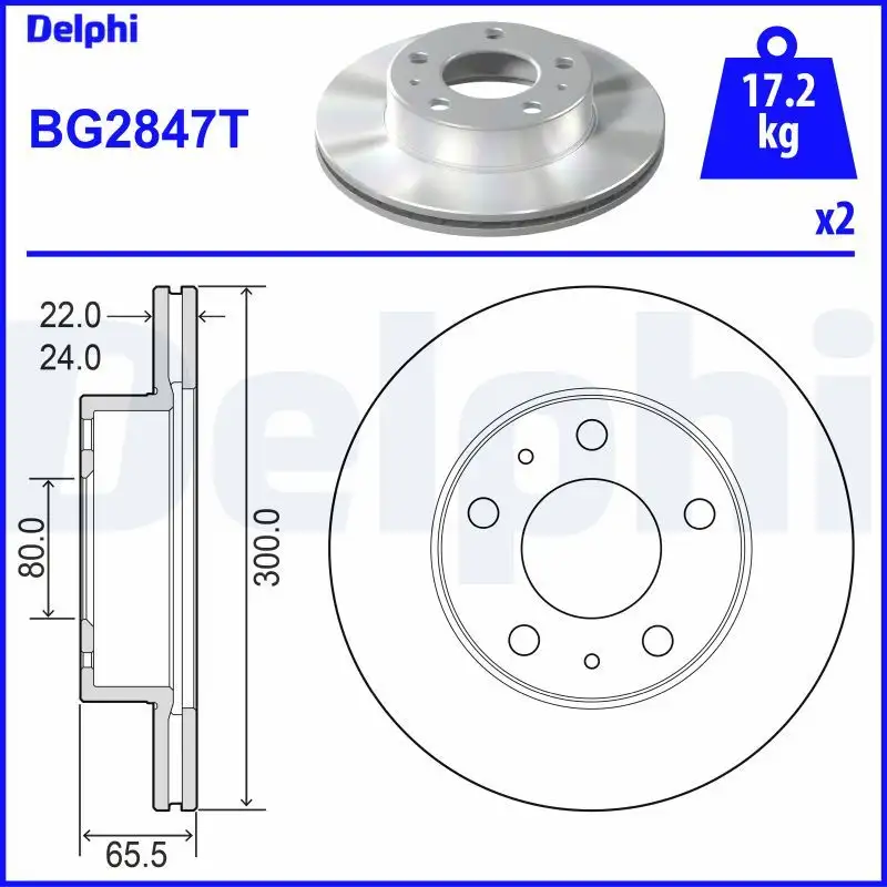 DELPHI BG2847T Ön Fren Diski
