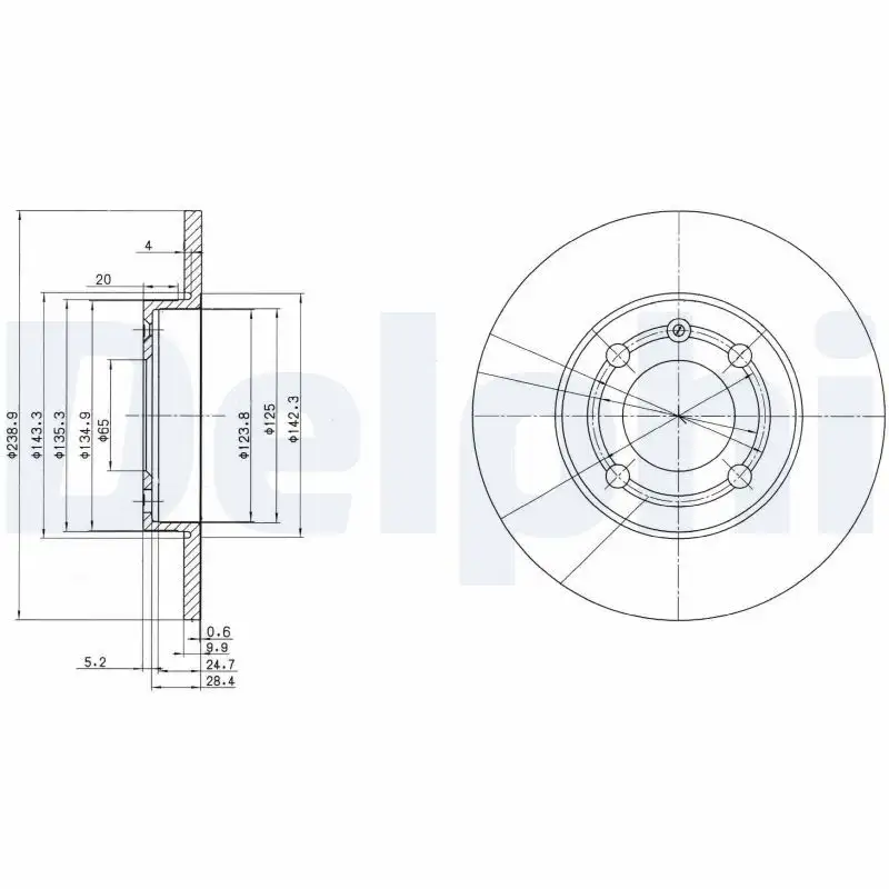 DELPHI BG2911 Ön Fren Diski 6N0615301