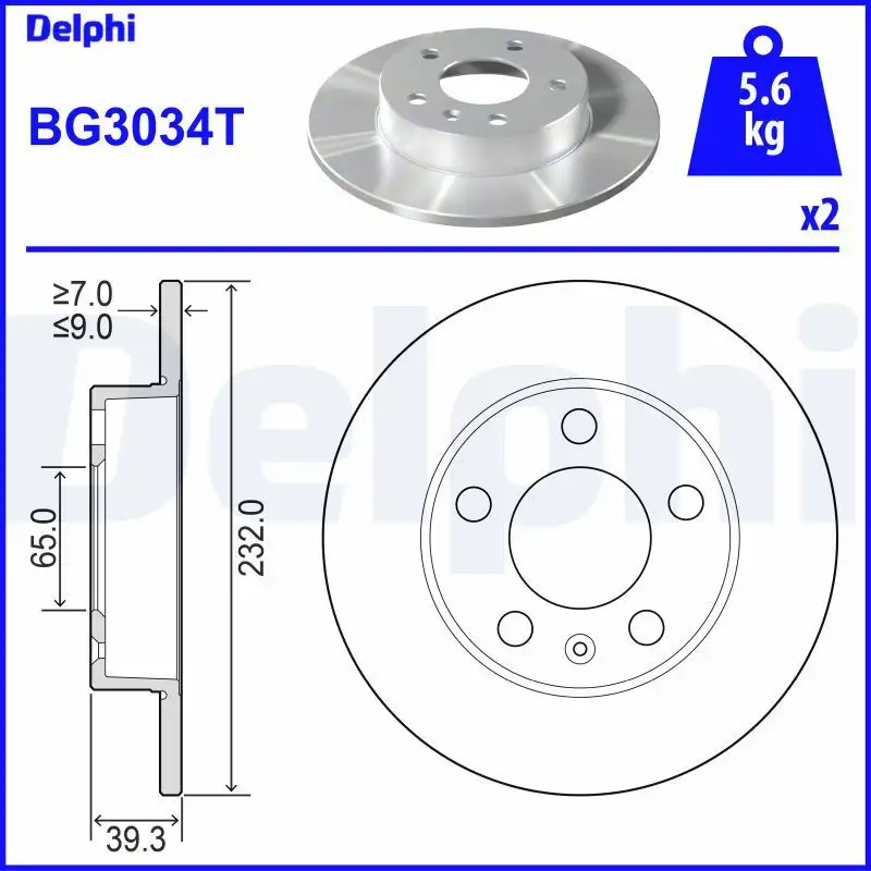 DELPHI BG3034T Arka Fren Diski