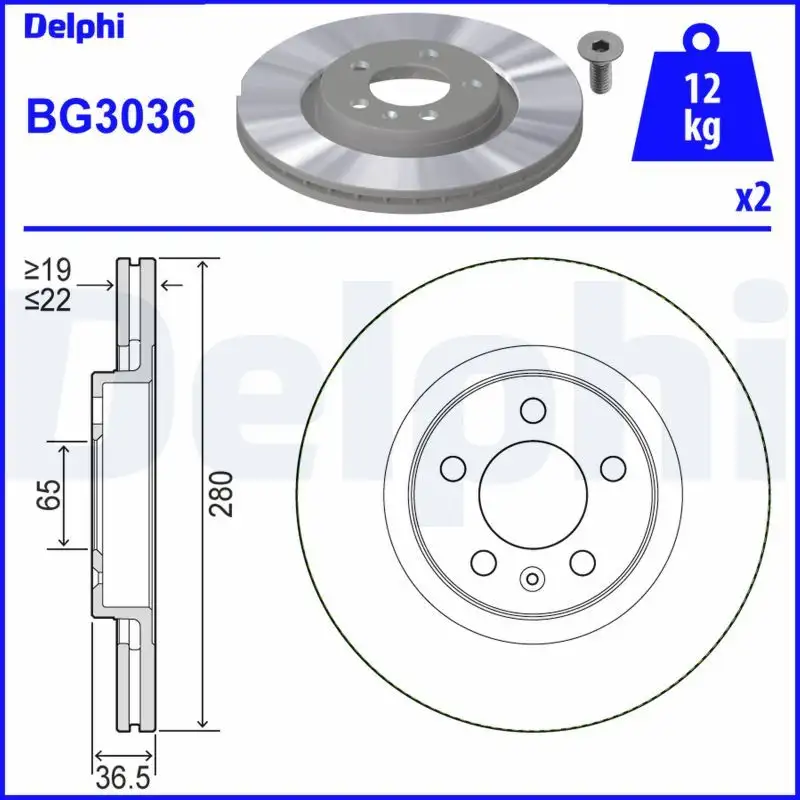 DELPHI BG3036 Ön Fren Diski