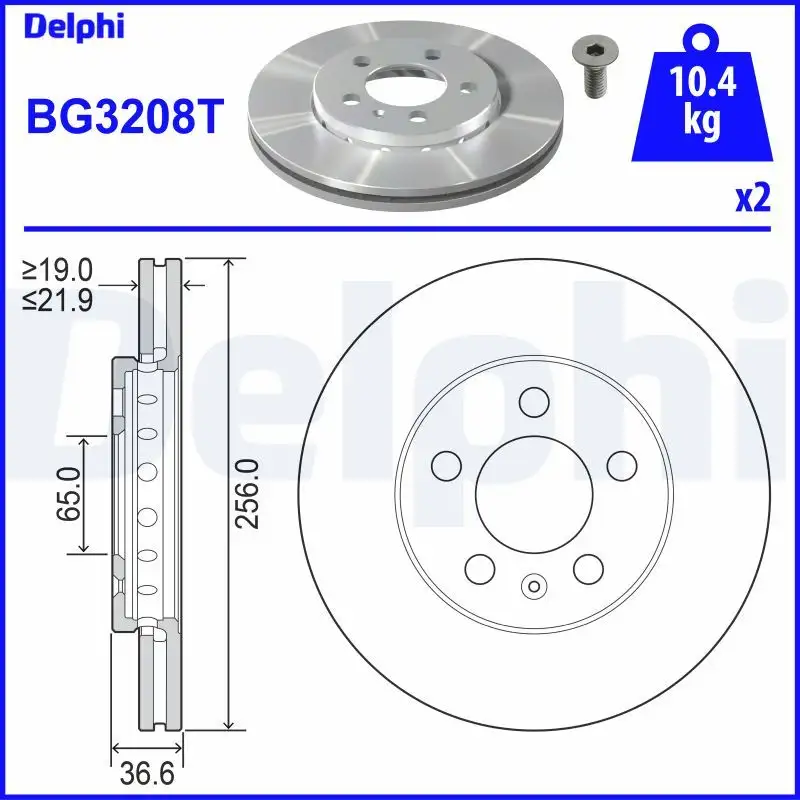 DELPHI BG3208T Ön Fren Diski