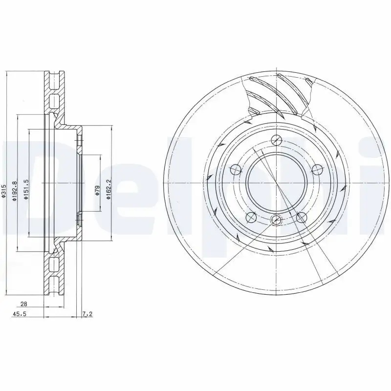 DELPHI BG3215 Ön Fren Diski