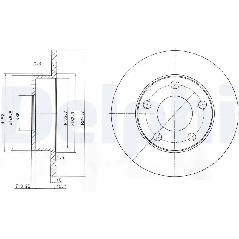 DELPHI BG3381 Arka Fren Diski 8E0615601A