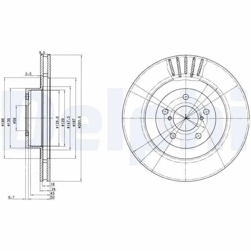 DELPHI BG3413 Ön Fren Diski