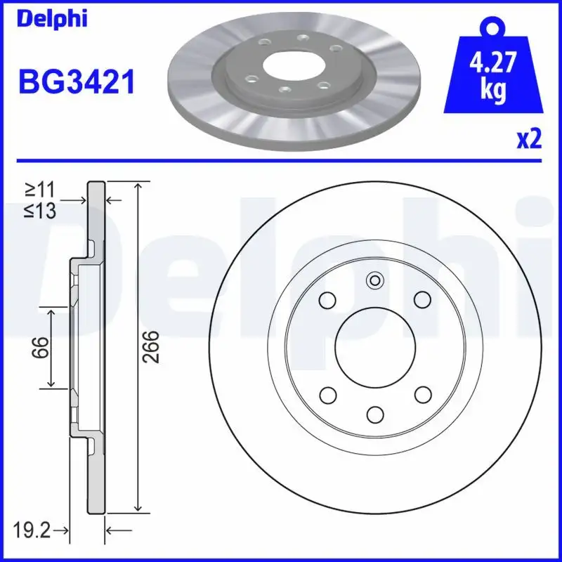 DELPHI BG3421 Ön Fren Diski