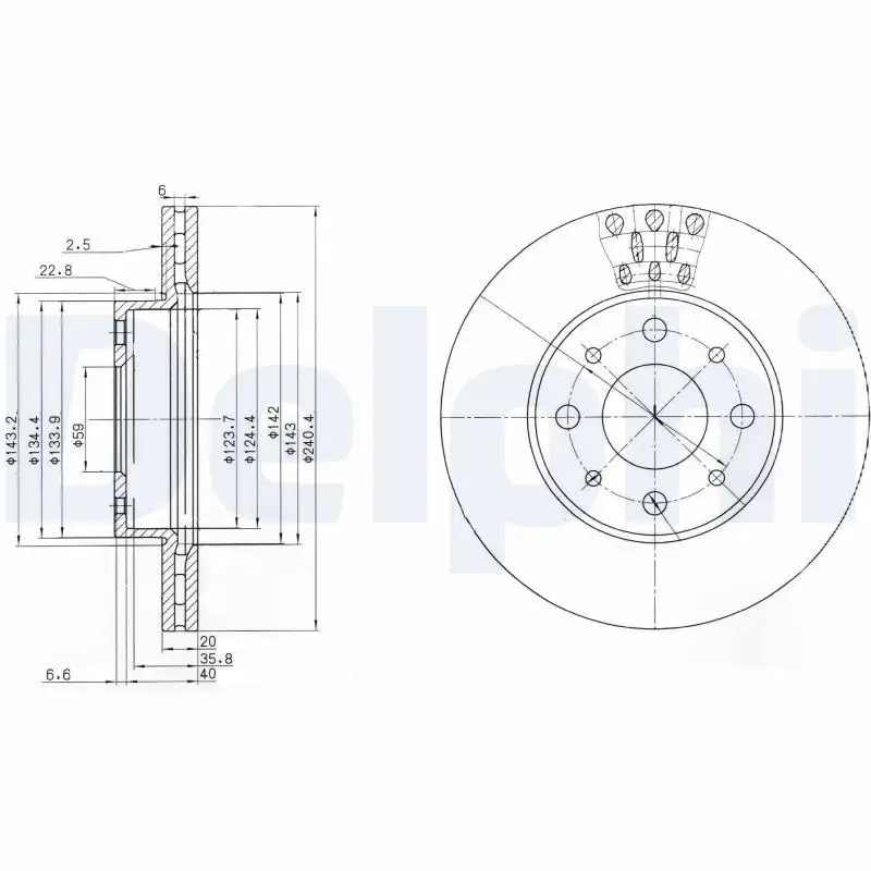 DELPHI BG3425 Ön Fren Diski 71740120