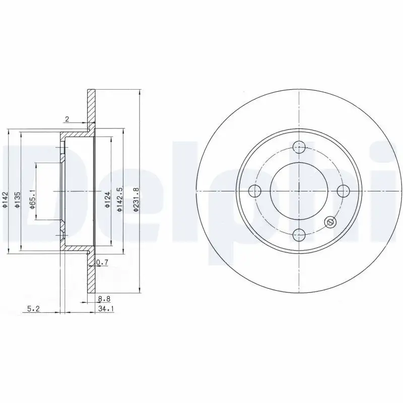 DELPHI BG3505 Arka Fren Diski 6N0615601B