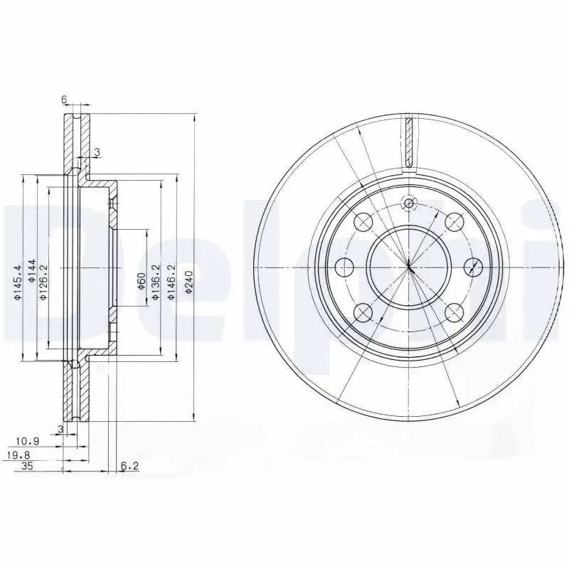 DELPHI BG3568 Ön Fren Diski 9195985