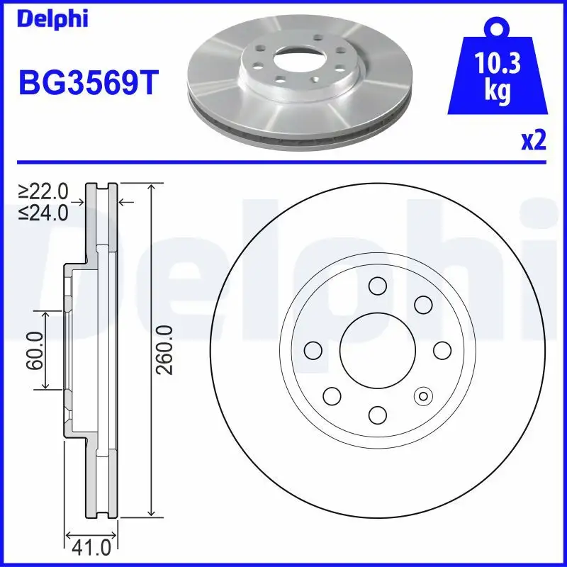 DELPHI BG3569T Ön Fren Diski