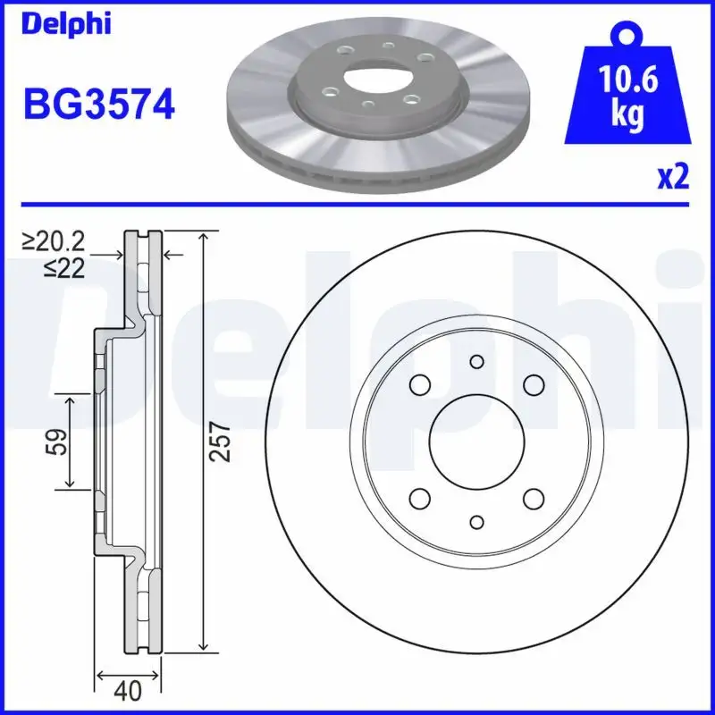 DELPHI BG3574 Ön Fren Diski