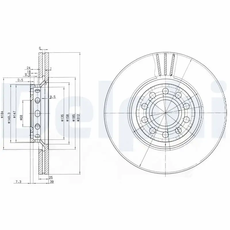 DELPHI BG3657 Ön Fren Diski