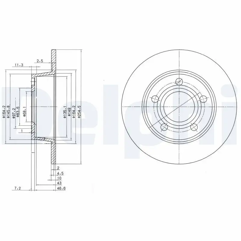 DELPHI BG3672 Arka Fren Diski 4B0615601A