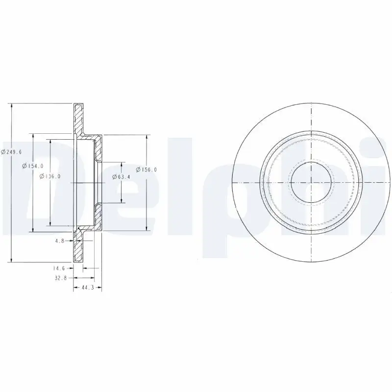 DELPHI BG3673 Arka Fren Diski 8E0615601B