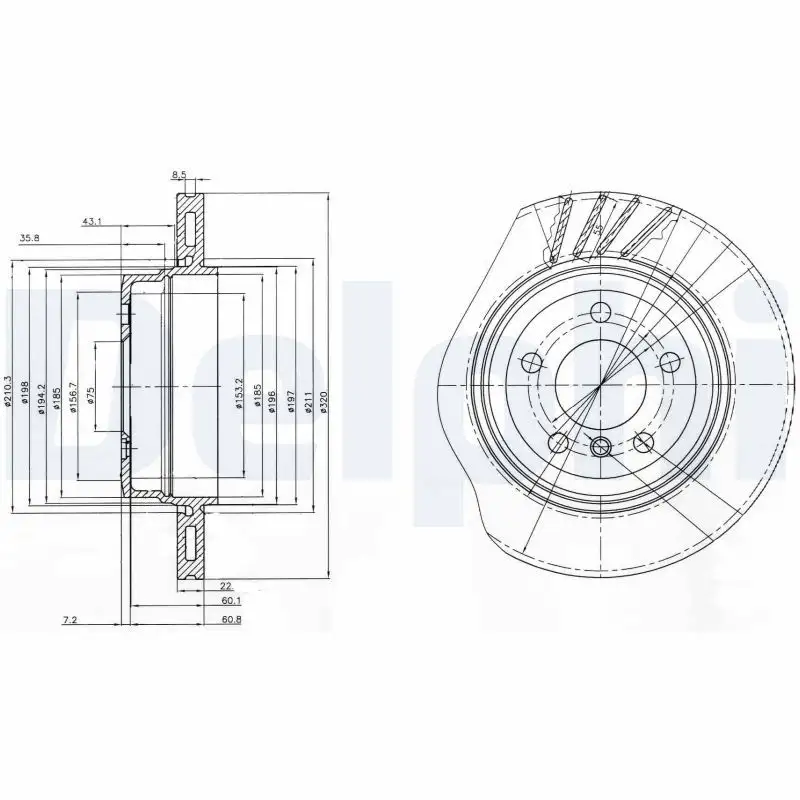 DELPHI BG3943 Arka Fren Diski 34213332217