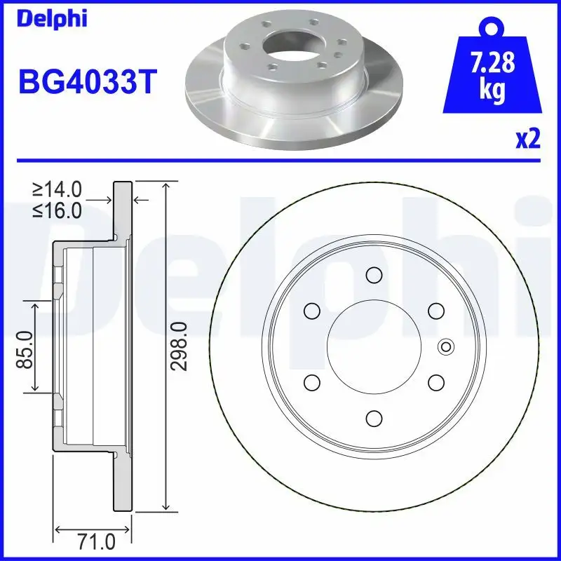 DELPHI BG4033T Arka Fren Diski A9064230012