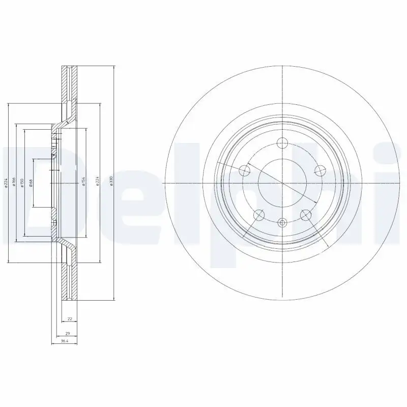 DELPHI BG4078 Arka Fren Diski 8K0615601C