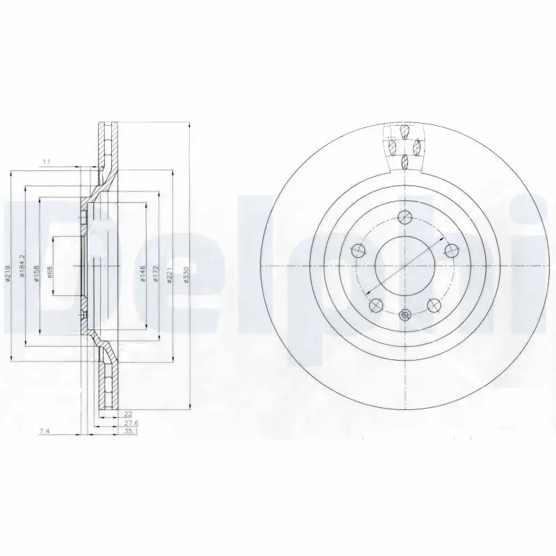DELPHI BG4087 Arka Fren Diski 4F0615601B