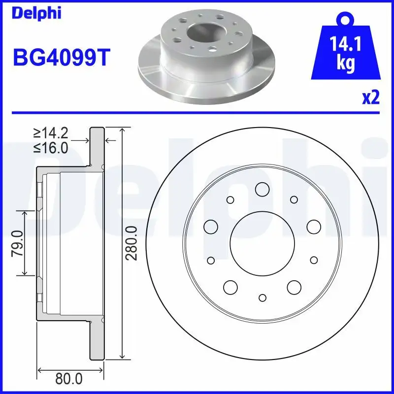 DELPHI BG4099T Arka Fren Diski