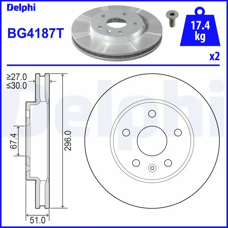 DELPHI BG4187T Ön Fren Diski
