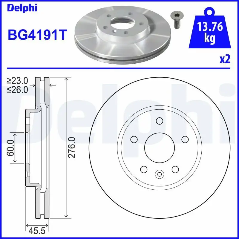DELPHI BG4191T Ön Fren Diski