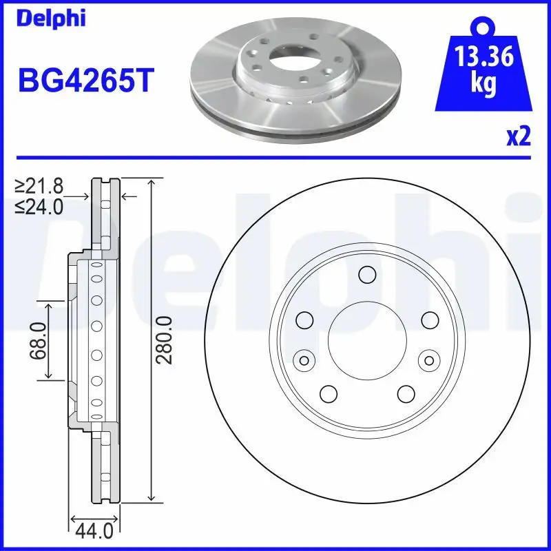 DELPHI BG4265T Ön Fren Diski