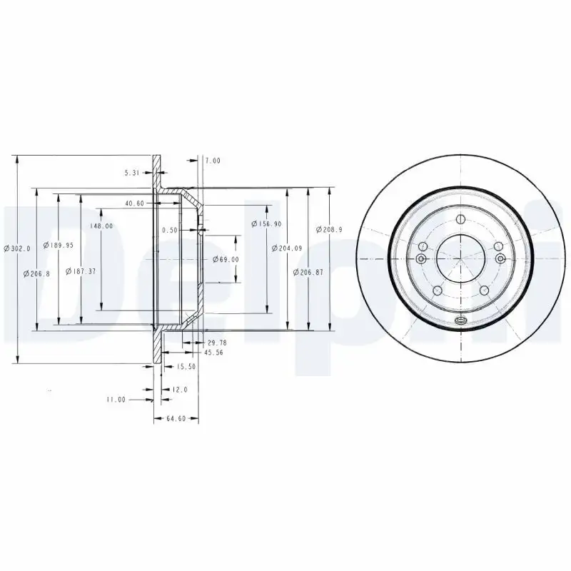 DELPHI BG4335 Arka Fren Diski 584112W010