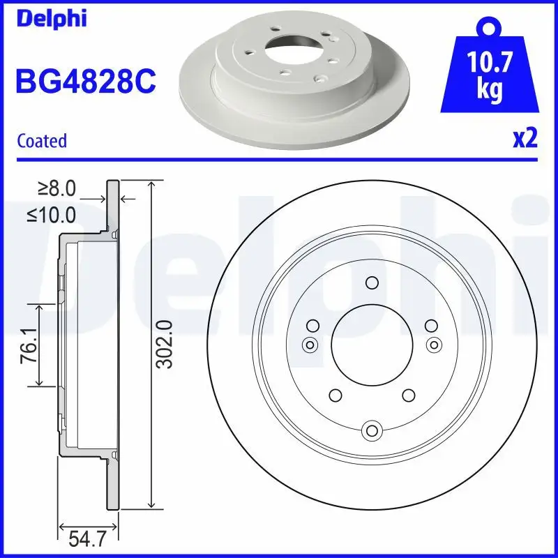 DELPHI BG4828C Arka Fren Diski 58411D7000