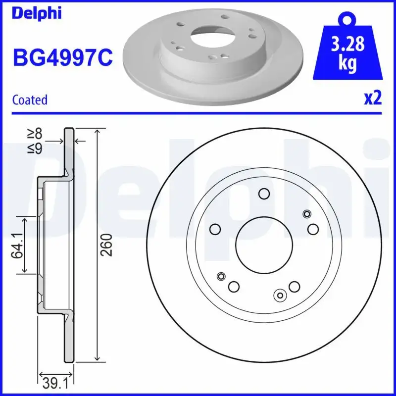 DELPHI BG4997C Arka Fren Diski 42510TEAT01