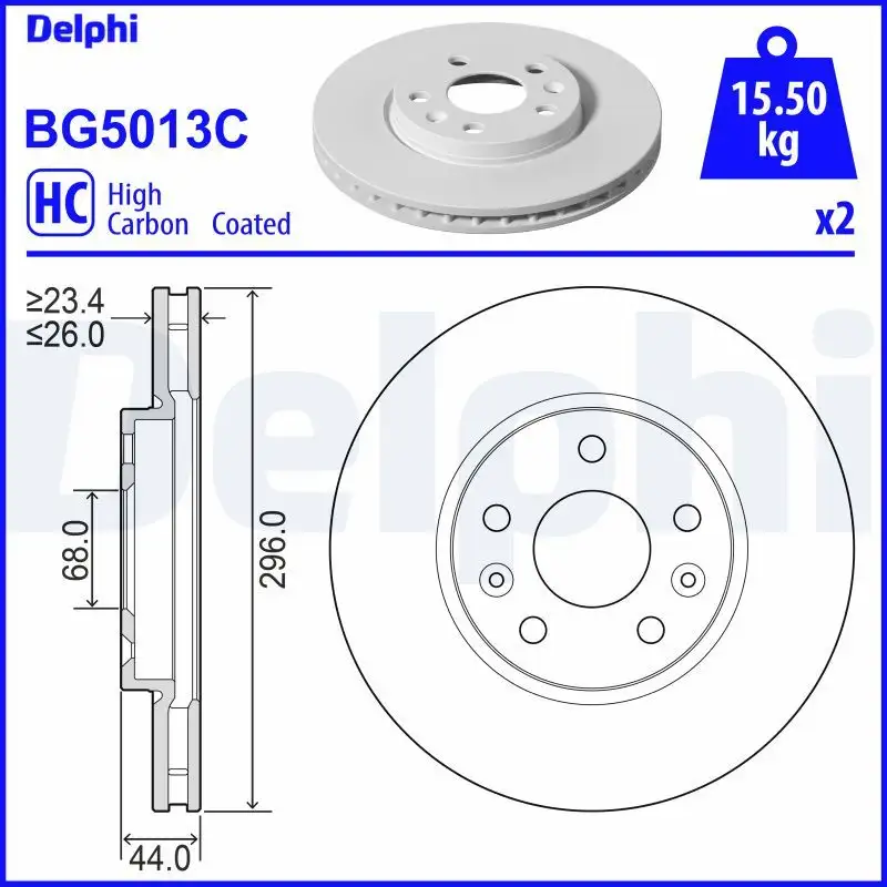 DELPHI BG5013C Ön Fren Diski 402066RN0A