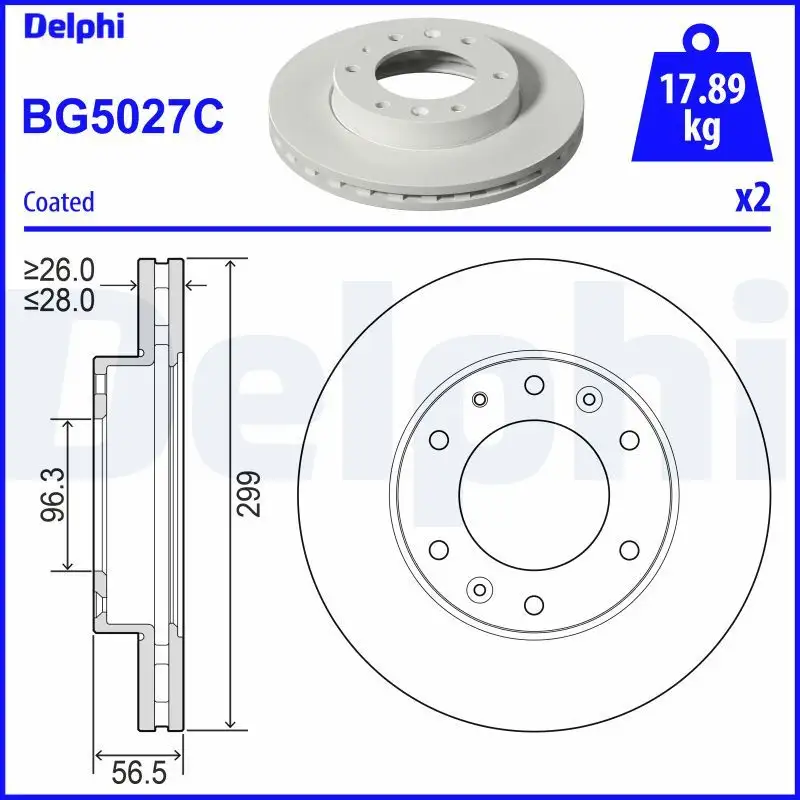 DELPHI BG5027C Ön Fren Diski 5176159000