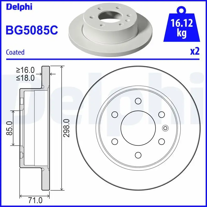 DELPHI BG5085C Arka Fren Diski A9104230300
