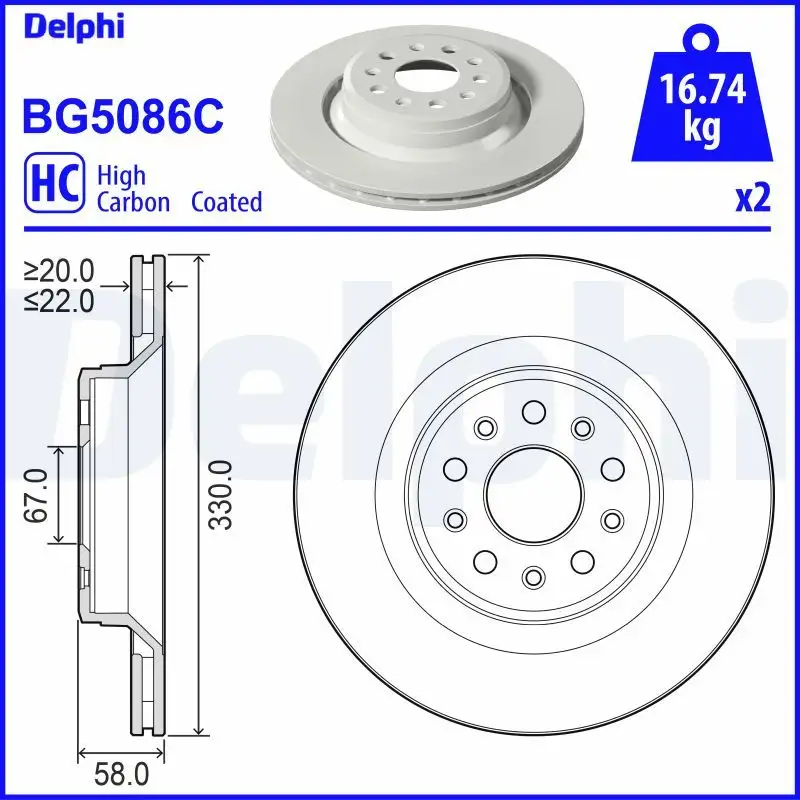 DELPHI BG5086C Arka Fren Diski 670031771