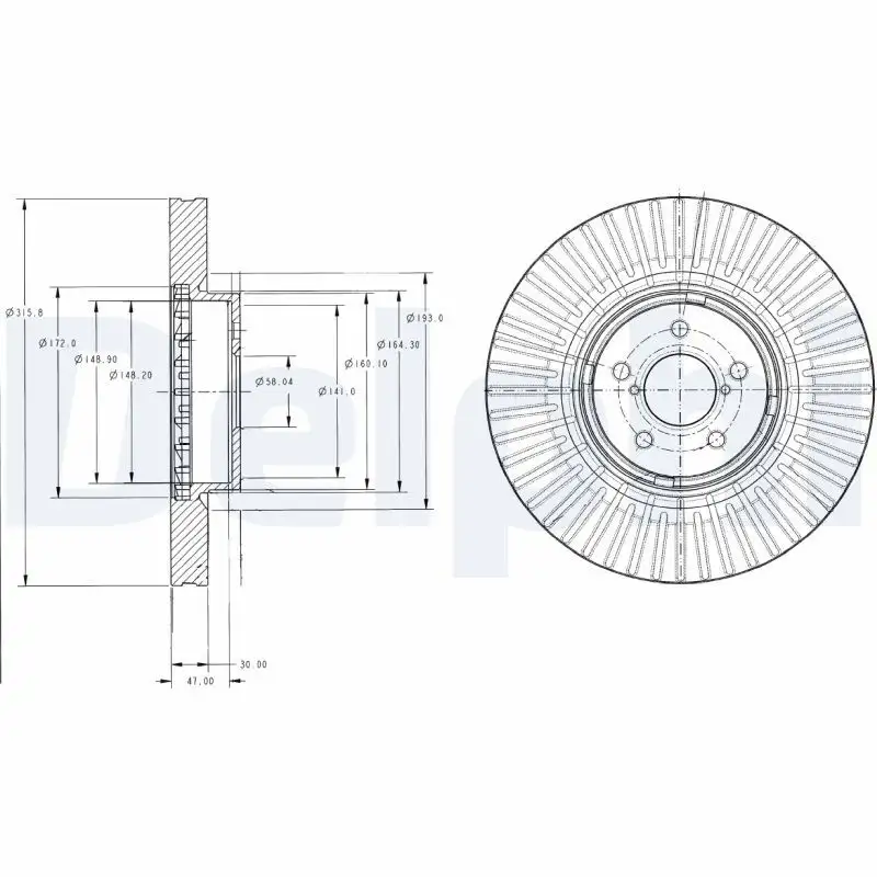 DELPHI BG9105 Ön Fren Diski 26300AG001
