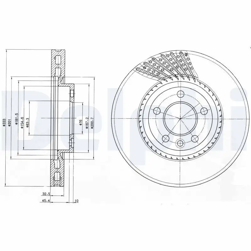 DELPHI BG9892 Ön Fren Diski 7H0615301F