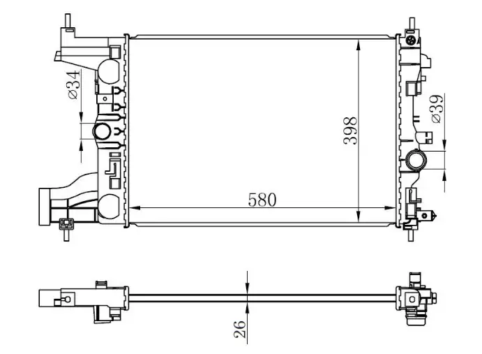 ORIS BOP540026 Radyatör 1300299