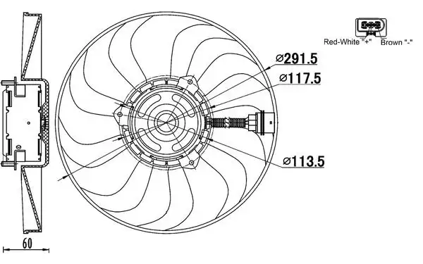 MAHLE CFF167000S Fan Motoru 6QD959455B