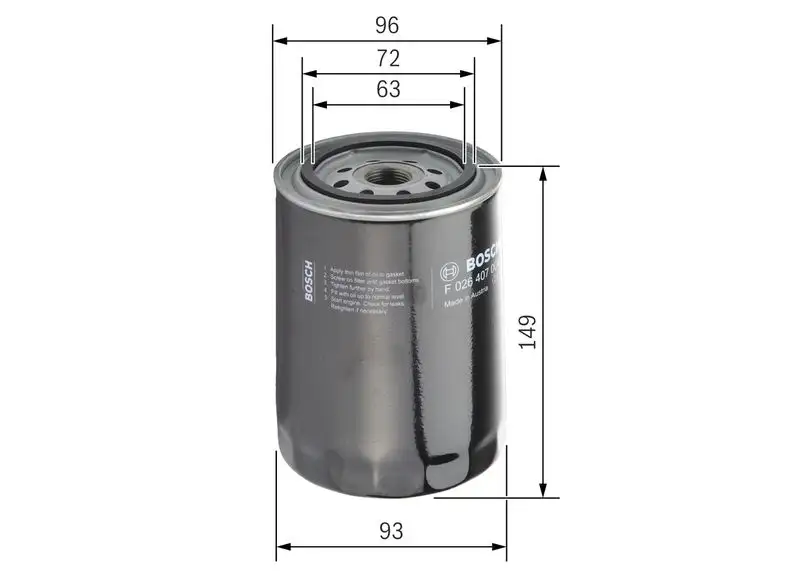 BOSCH F026407004 Yağ Filtresi 068115561F