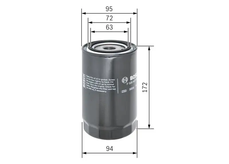 BOSCH F026407081 Yağ Filtresi