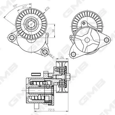 GMB GAT31480 Kayış Gergi Kütüğü 55562864