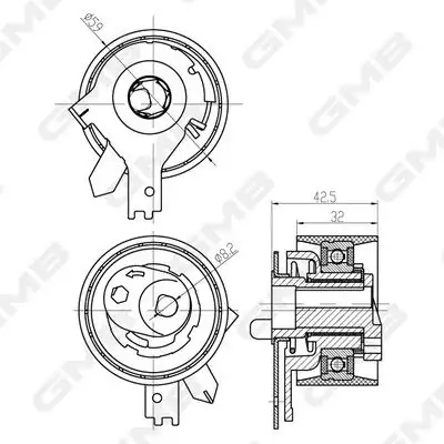 GMB GTB1450 Triger Gergi Rulmanı 130708047R