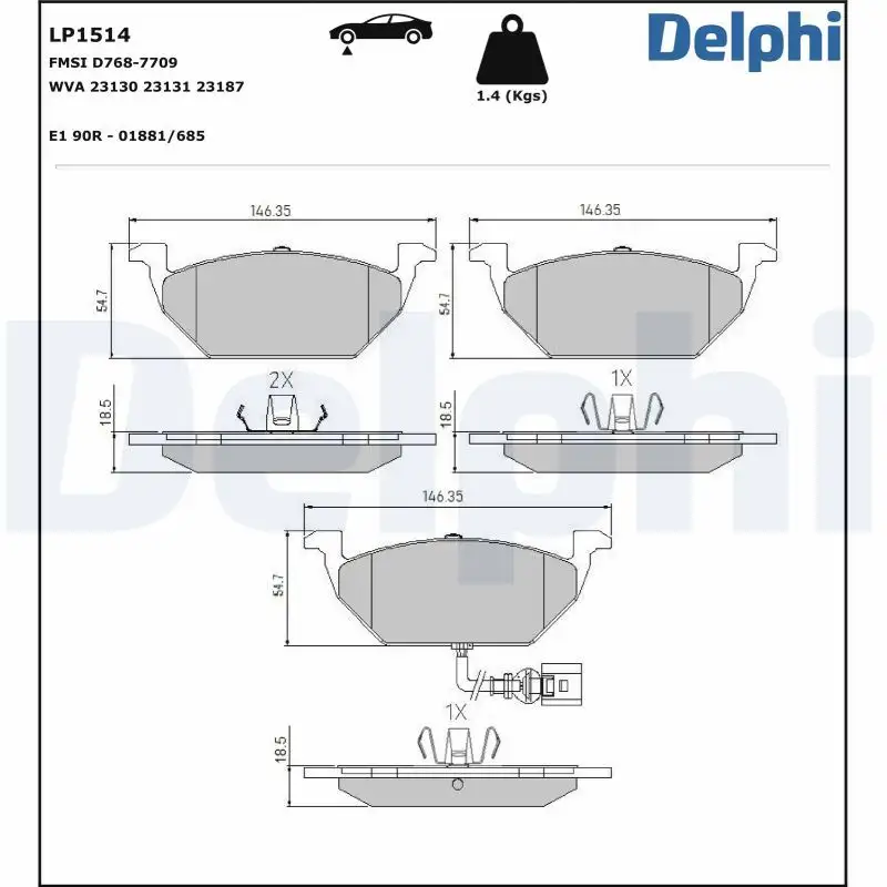 DELPHI LP1514 Ön Fren Balatası