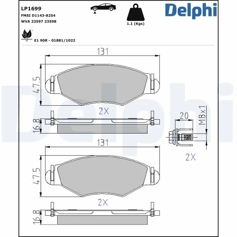 DELPHI LP1699 Ön Fren Balatası