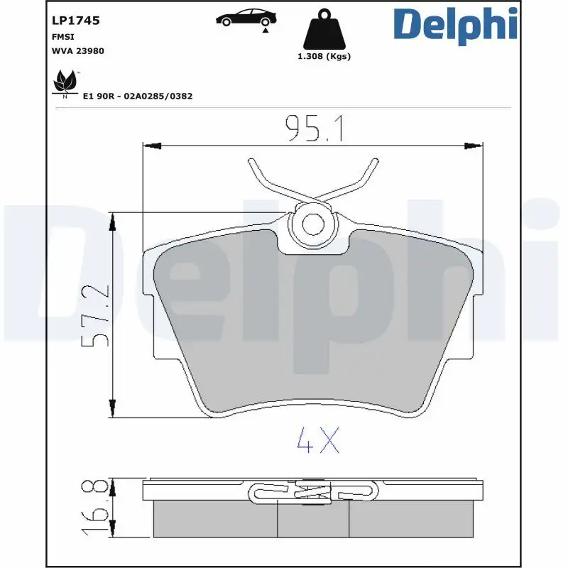 DELPHI LP1745 Arka Fren Balatası