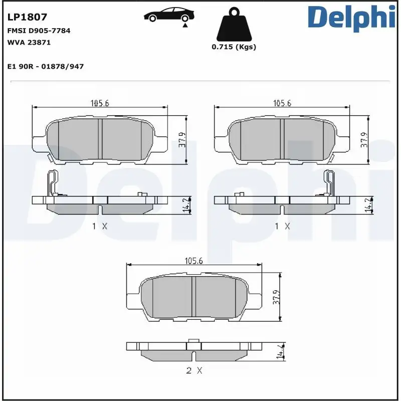 DELPHI LP1807 Arka Fren Balatası