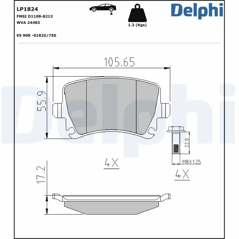 DELPHI LP1824 Arka Fren Balatası