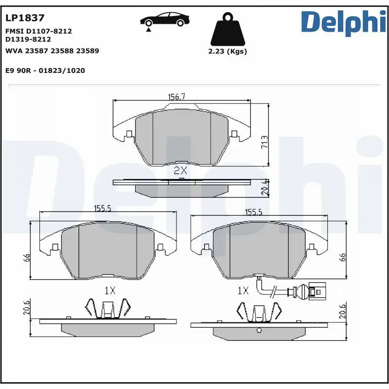 DELPHI LP1837 Ön Fren Balatası