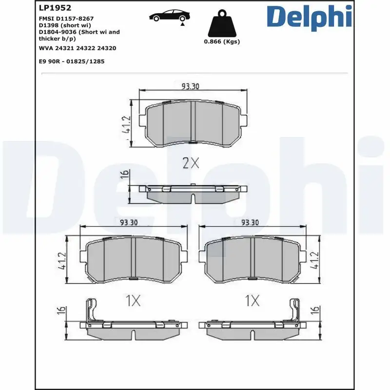 DELPHI LP1952 Arka Fren Balatası
